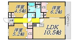 アメニティ大将軍【1階】の間取り