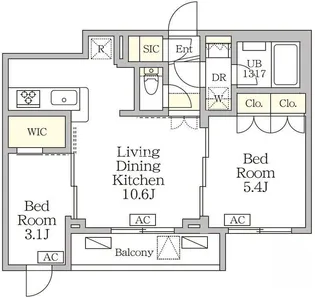 アジールコート後楽園【3階】の間取り