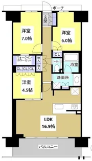 静岡県浜松市中央区天龍川町【マンション】の間取り