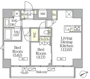 GEO ENT町屋【6階】の間取り