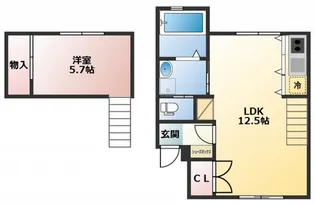 カーサフィオーレ奥田西町【2階】の間取り