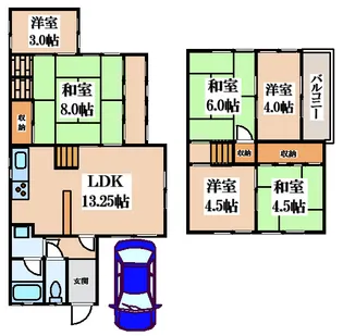 大阪府八尾市郡川6【一戸建】の間取り