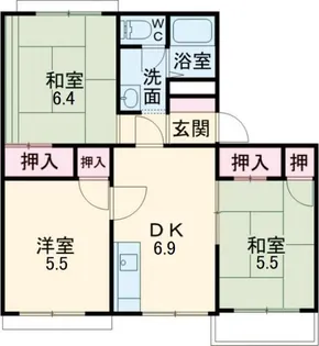大阪府貝塚市浦田【アパート】の間取り