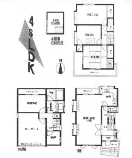 東京都目黒区下目黒3【一戸建】の間取り