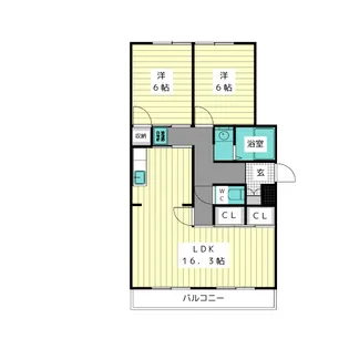牧の原中央マンション【4階】の間取り