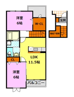 茨城県結城市大字結城【アパート】の間取り