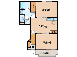 山口県岩国市周東町下久原【アパート】の間取り