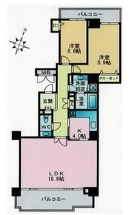 東京都大田区下丸子4【マンション】の間取り