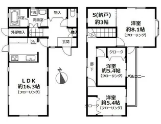 神奈川県横浜市鶴見区東寺尾1【一戸建】の間取り