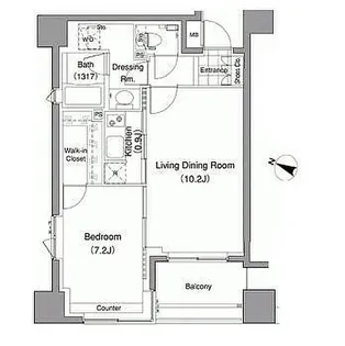 東京都港区赤坂6【マンション】の間取り