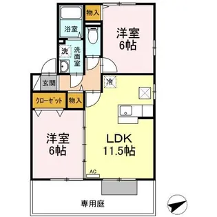 メゾン・リラ B棟【1階】の間取り