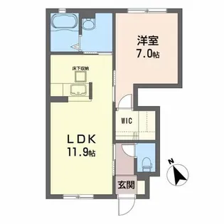 シャーメゾン新田I【1階】の間取り