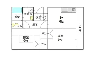 十禅寺ハイツ【1階】の間取り