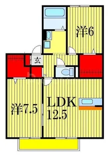 千葉県市川市下貝塚2【アパート】の間取り