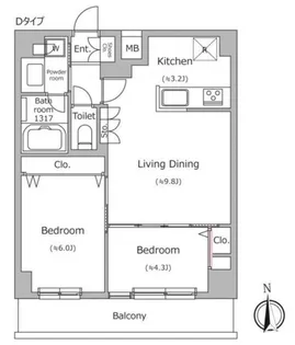 ドゥーエ南千住【5階】の間取り