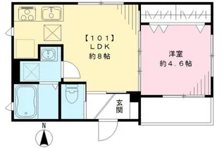 ボンジュール上北沢【1階】の間取り