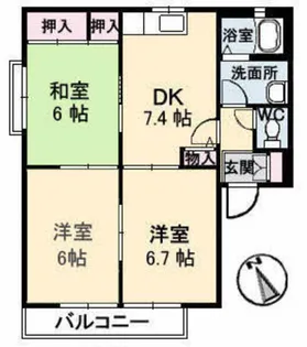 ディアス椎の木【2階】の間取り