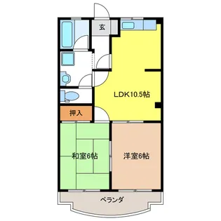ロイヤルシティーハシマI【2階】の間取り