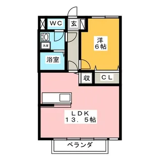コーポみのる【1階】の間取り