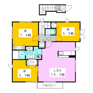 シュピールドーゼ【2階】の間取り