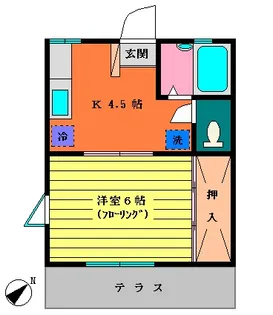 カレント飯田【1階】の間取り