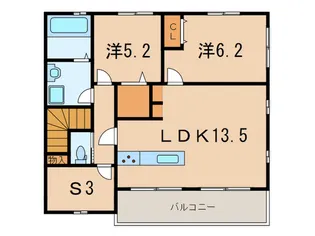 フェリーチェ北青木【2階】の間取り
