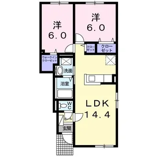 グレイス上野幌B【1階】の間取り