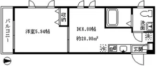 東京都新宿区南元町【マンション】の間取り