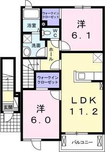 エルメゾンB【2階】の間取り