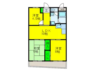 西田マンション【5階】の間取り
