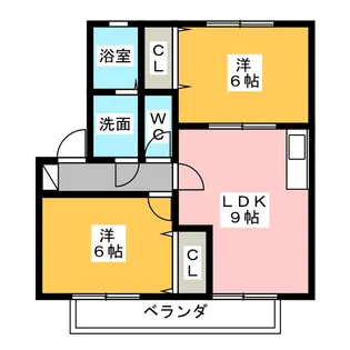 ボナール新城A棟【2階】の間取り