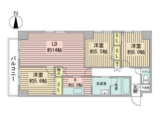 コンフォリア北3条【9階】の間取り