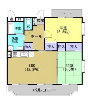 サニーサイド【2階】の間取り