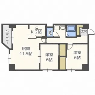 ホーマット東札幌【10階】の間取り