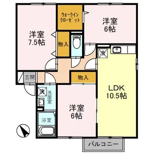 コーポグランデ C【2階】の間取り
