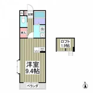 チェリーハイツ【1階】の間取り