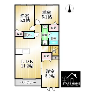 グランシャトー北島【2階】の間取り