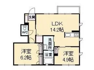 グランヴェール高本【1階】の間取り