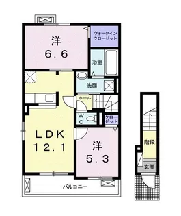 プランドール スギA【2階】の間取り