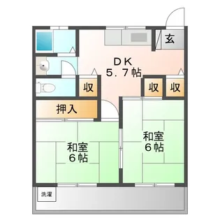 コーポグリーンフクタ【2階】の間取り