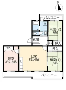 UR奈良青山【3階】の間取り