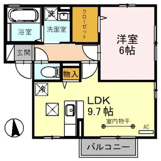 YU-HOME勝見【1階】の間取り