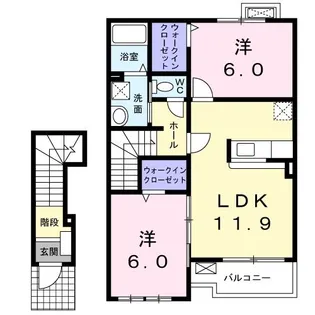 シャン ド フルールIII【2階】の間取り