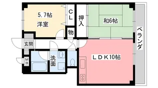 マジスト西宮【4階】の間取り