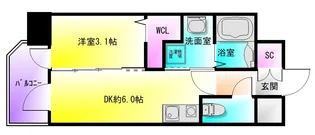 エステムコート大阪プリューム【15階】の間取り