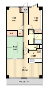 ラトアール平和台【3階】の間取り