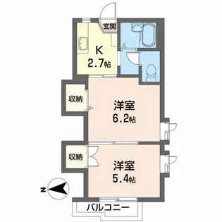 メゾンパークスIII【2階】の間取り