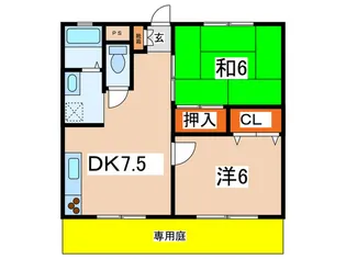 第1みゆきハイツ【1階】の間取り