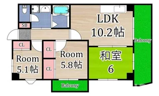 インディペンデンスハイツ【6階】の間取り