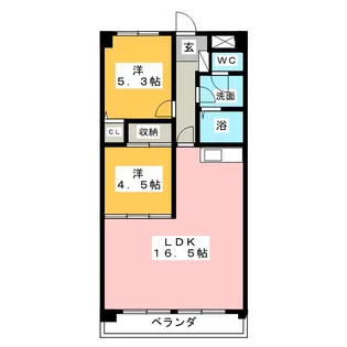 ダイアヒルズ貴船【2階】の間取り
